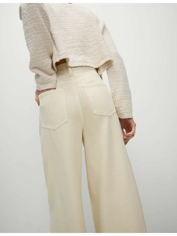 Marks & Spencer Palazzo панталони с висок процент памук Marks & Spencer в бяло