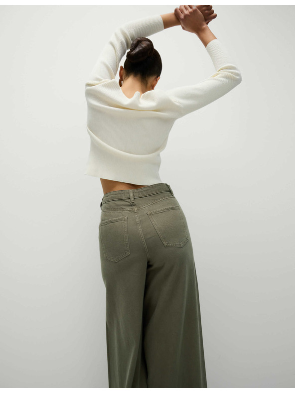 Marks & Spencer Palazzo панталони с висок процент памук Marks & Spencer в кафяво