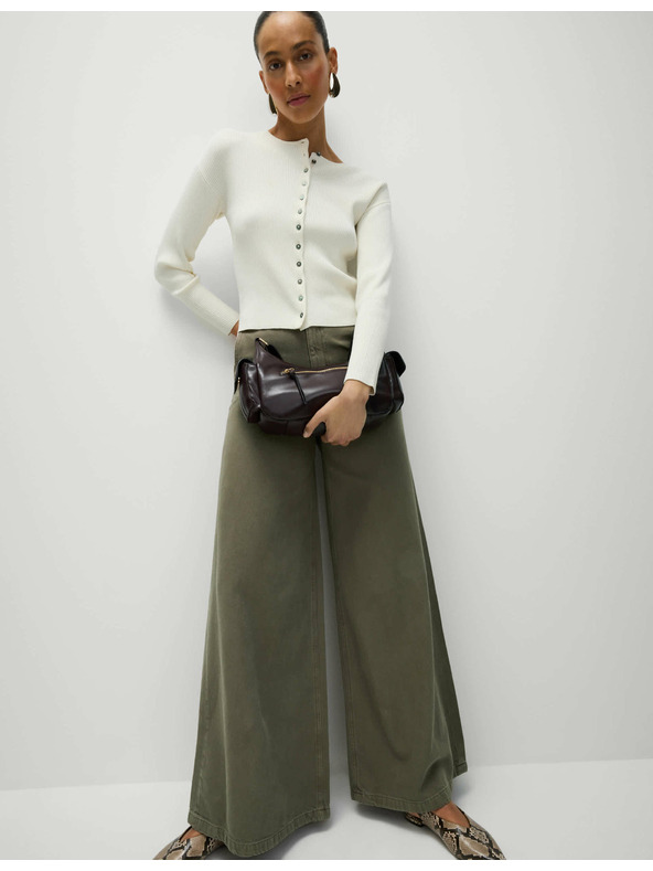 Marks & Spencer Palazzo панталони с висок процент памук Marks & Spencer в кафяво