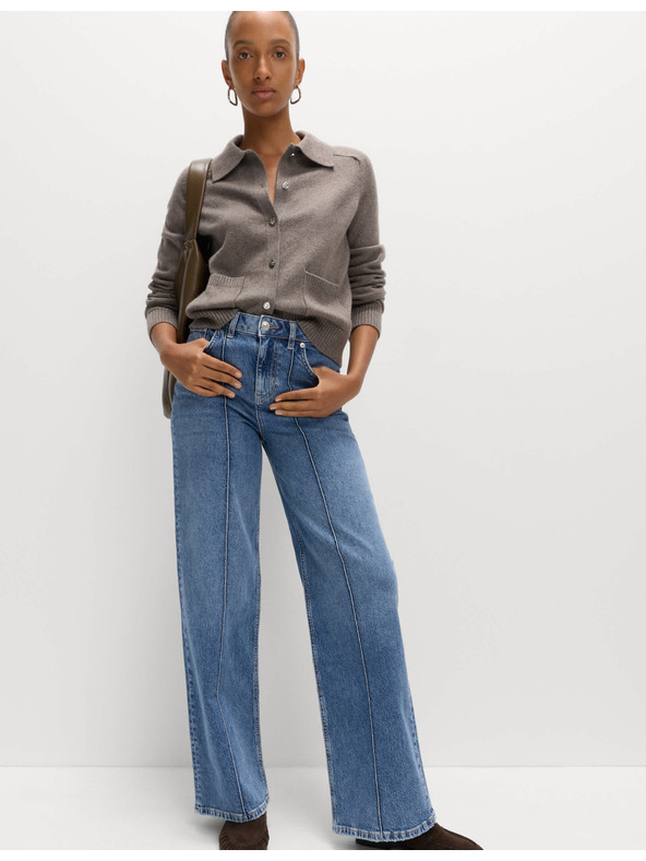 Marks & Spencer Дънки с висока талия и широки крачоли Marks & Spencer тъмносини