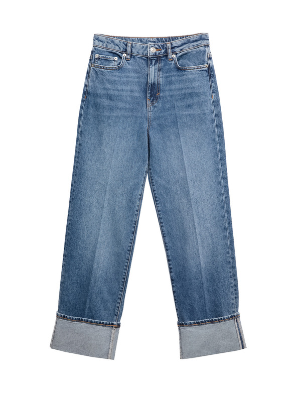 Marks & Spencer Дънки с широки подгъви и средна талия Marks & Spencer тъмносини