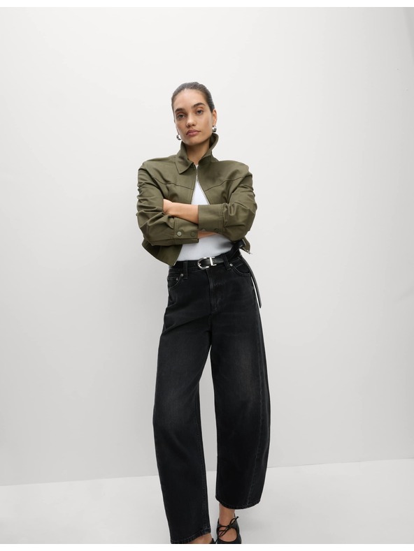 Marks & Spencer Прави дънки със средна талия Marks & Spencer черни