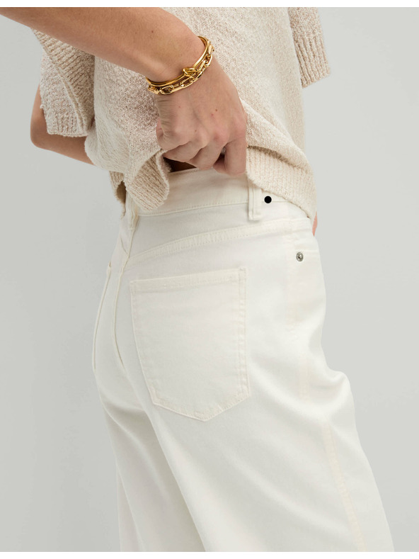 Marks & Spencer Дънки с моркови крачоли до глезена и висока талия Marks & Spencer кремави