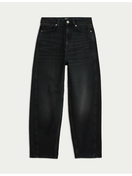 Marks & Spencer Дънки с моркови крачоли до глезена и висока талия Marks & Spencer черни