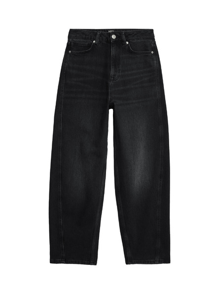 Marks & Spencer Дънки с моркови крачоли до глезена и висока талия Marks & Spencer черни