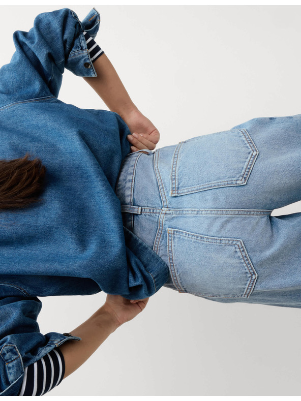 Marks & Spencer Прави дънки със средна талия Marks & Spencer тъмносини