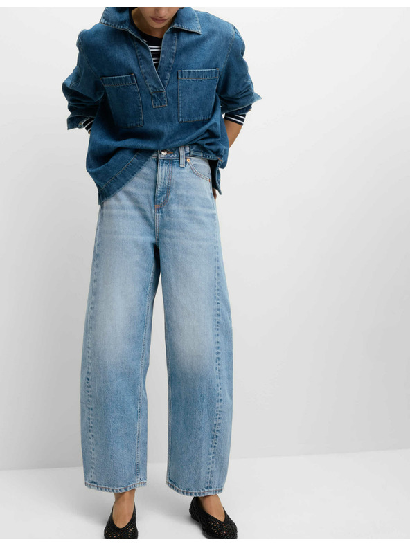 Marks & Spencer Прави дънки със средна талия Marks & Spencer тъмносини