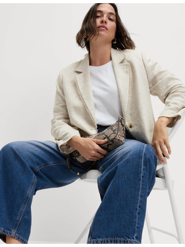 Marks & Spencer Прави дънки със средна талия Marks & Spencer тъмносини