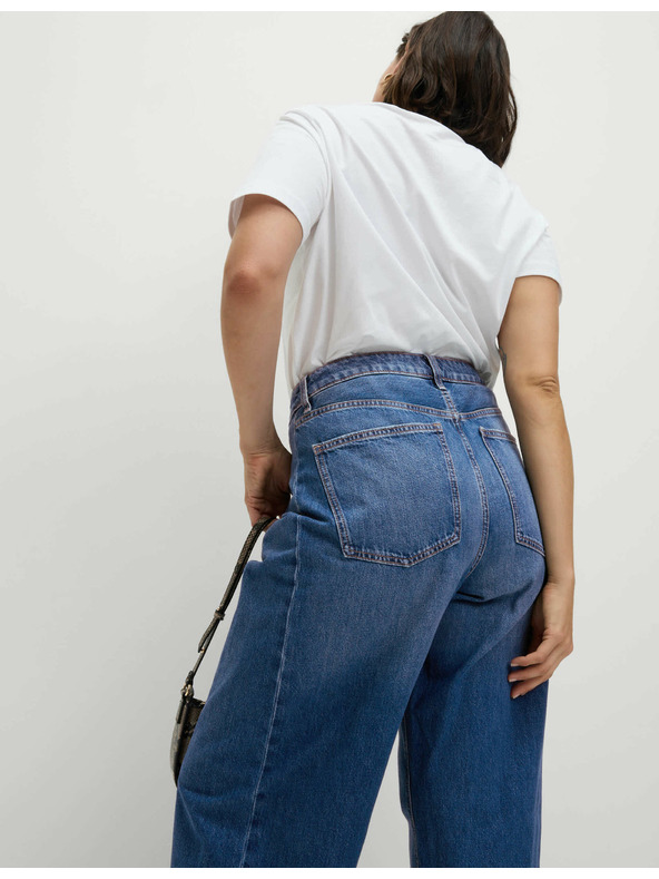 Marks & Spencer Прави дънки със средна талия Marks & Spencer тъмносини