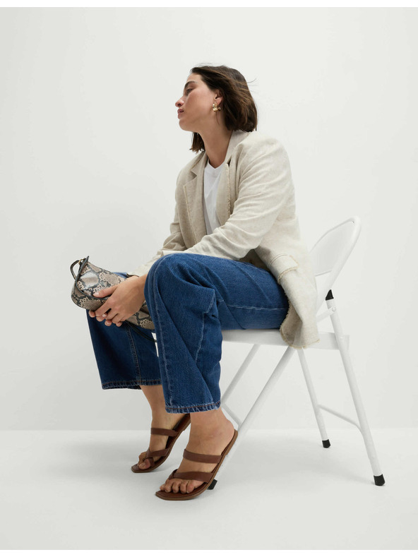 Marks & Spencer Прави дънки със средна талия Marks & Spencer тъмносини