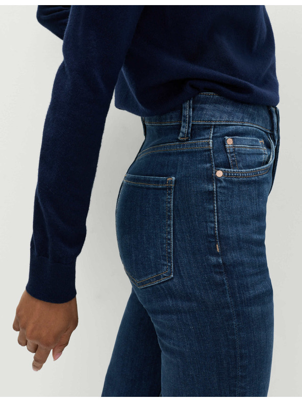 Marks & Spencer Супер меки дънки Harper с висока талия Marks & Spencer тъмносини