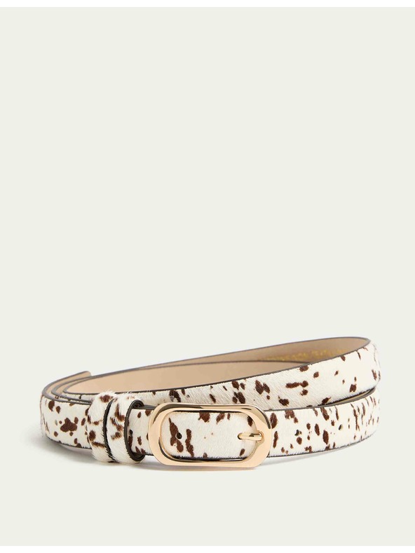 Marks & Spencer Тесен кожен колан Marks & Spencer кафяв