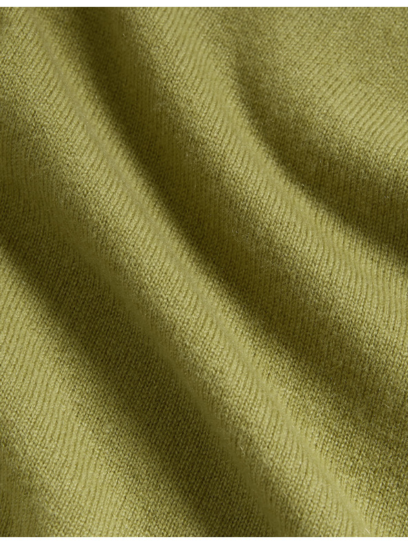 Marks & Spencer Пуловер от чист кашмир, с текстура и кръгло деколте Marks & Spencer зелен