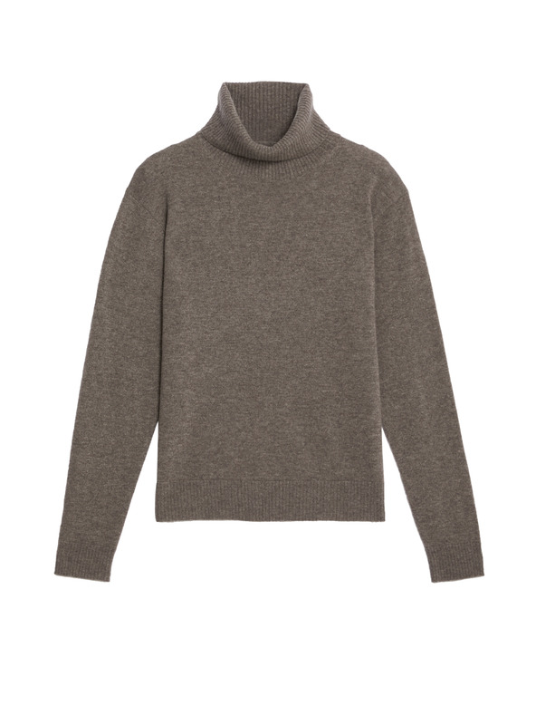 Marks & Spencer Суитшърт от чист кашмир с поло яка Marks & Spencer кафяв