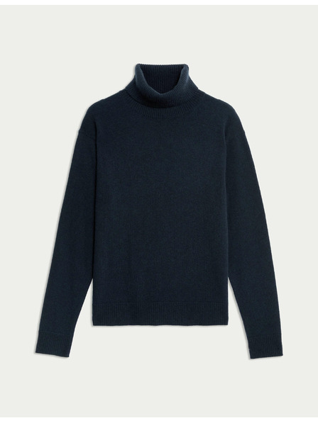 Marks & Spencer Суитшърт от чист кашмир с поло яка Marks & Spencer тъмносин