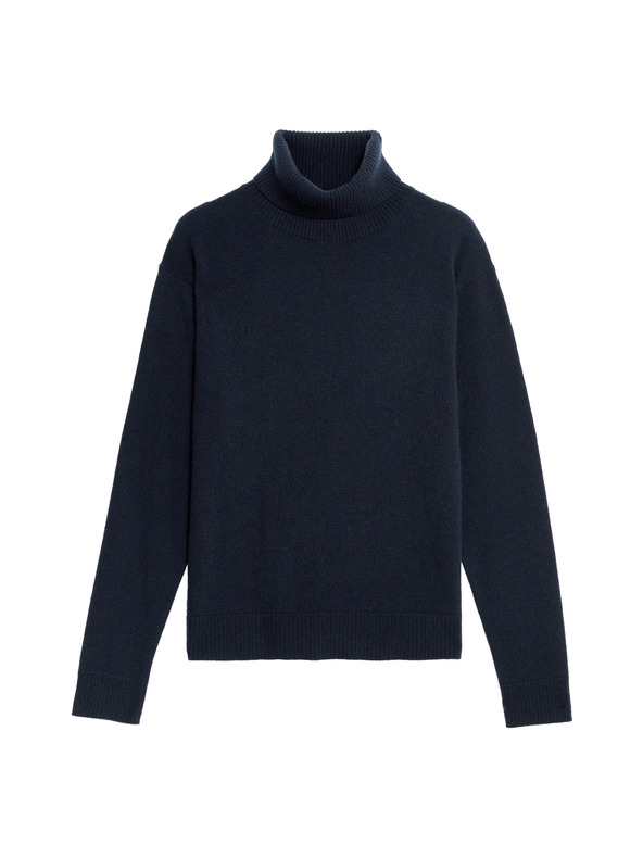 Marks & Spencer Суитшърт от чист кашмир с поло яка Marks & Spencer тъмносин