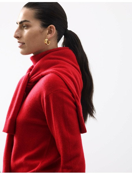 Marks & Spencer Суитшърт от чист кашмир с поло яка Marks & Spencer червен