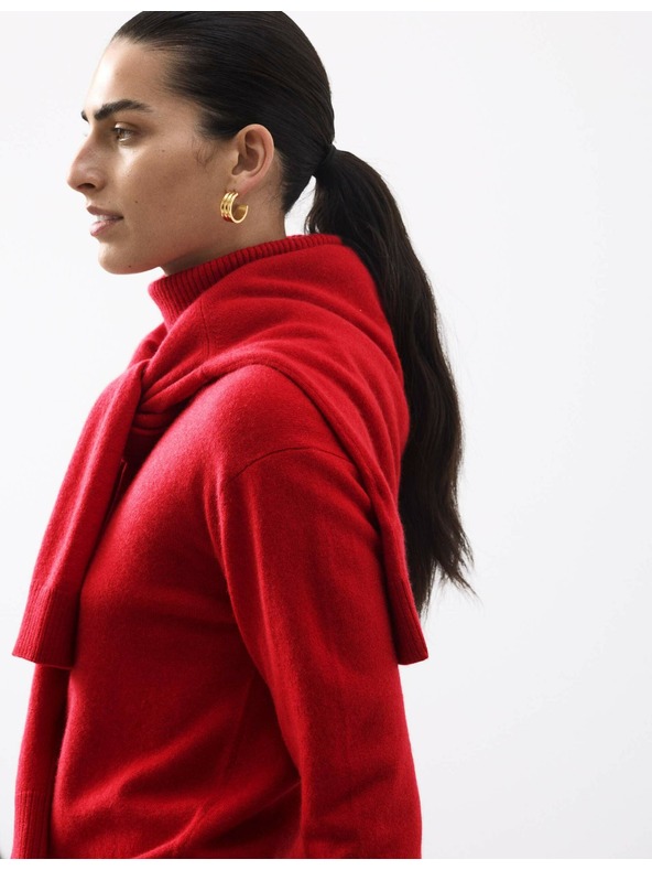 Marks & Spencer Суитшърт от чист кашмир с поло яка Marks & Spencer червен