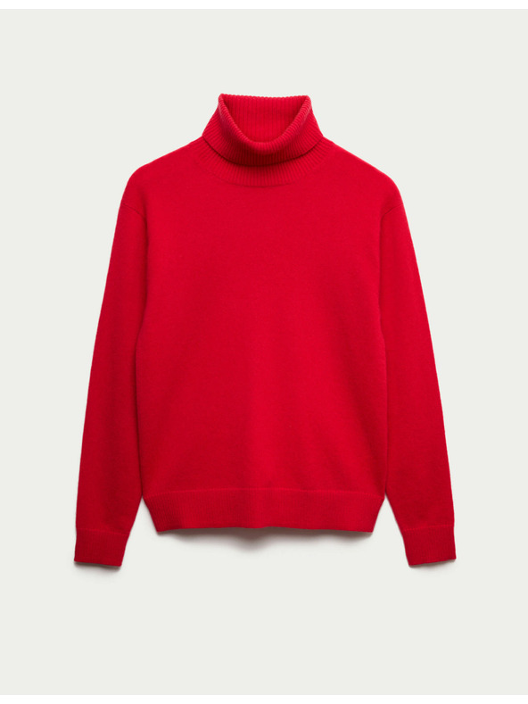 Marks & Spencer Суитшърт от чист кашмир с поло яка Marks & Spencer червен