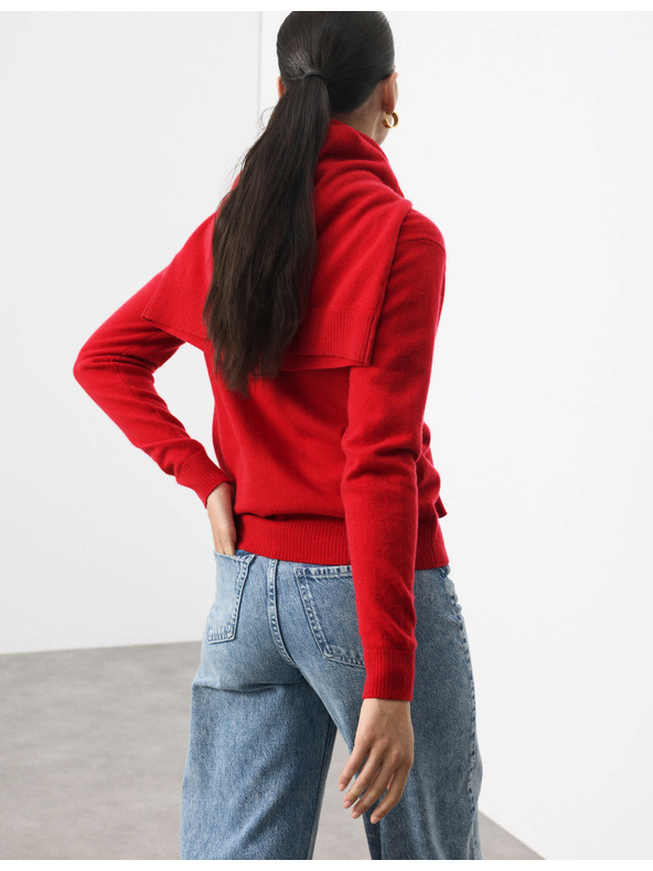 Marks & Spencer Суитшърт от чист кашмир с поло яка Marks & Spencer червен