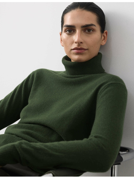 Marks & Spencer Суитшърт от чист кашмир с поло яка Marks & Spencer зелен