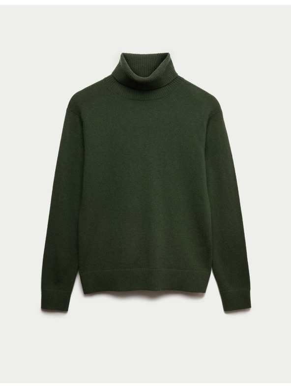 Marks & Spencer Суитшърт от чист кашмир с поло яка Marks & Spencer зелен