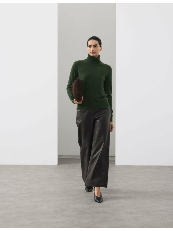 Marks & Spencer Суитшърт от чист кашмир с поло яка Marks & Spencer зелен