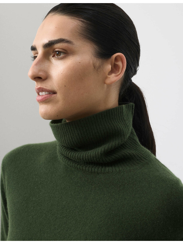 Marks & Spencer Суитшърт от чист кашмир с поло яка Marks & Spencer зелен