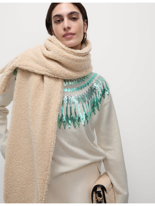 Marks & Spencer Свободен коледен суитшърт с десен Fair Isle и пайети Marks & Spencer зелен