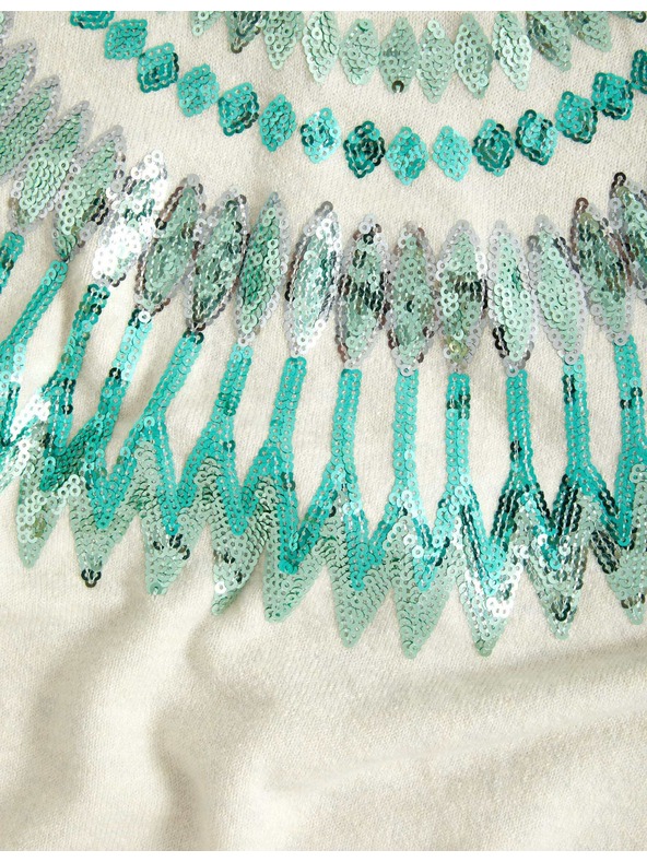 Marks & Spencer Свободен коледен суитшърт с десен Fair Isle и пайети Marks & Spencer зелен