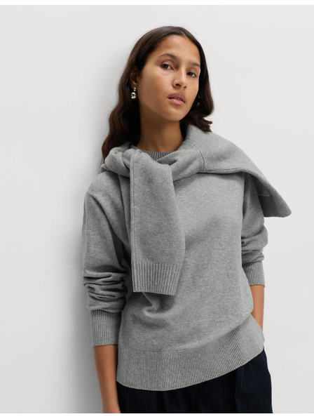 Marks & Spencer Суитшърт с яка от лека прежда Marks & Spencer сив