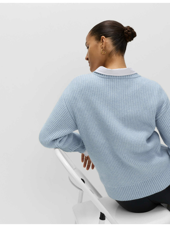 Marks & Spencer Раиран суитшърт от мека прежда с кръгло деколте Marks & Spencer син