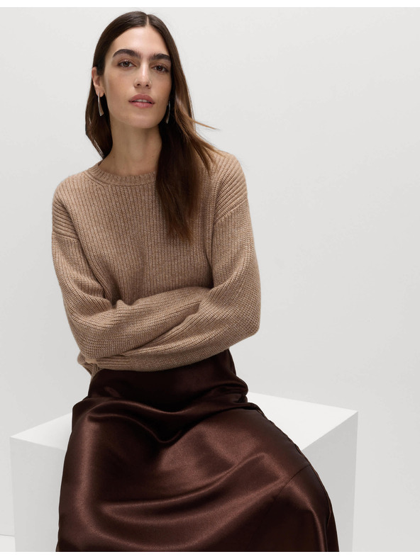 Marks & Spencer Раиран суитшърт от мека прежда с кръгло деколте Marks & Spencer кафяв