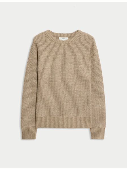 Marks & Spencer Раиран суитшърт от мека прежда с кръгло деколте Marks & Spencer кафяв