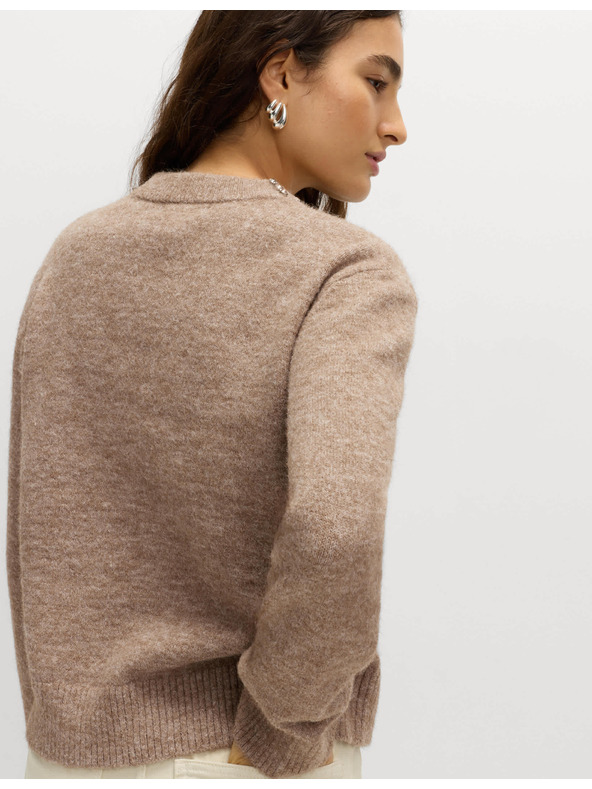 Marks & Spencer Свободен вълнен суитшърт с декорация Marks & Spencer кафяв