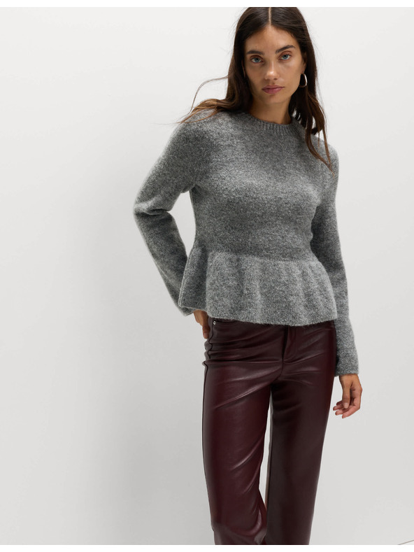 Marks & Spencer Суитшърт с волани към врата с вълна Marks & Spencer сив