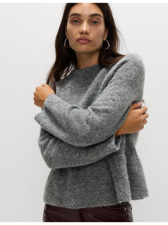 Marks & Spencer Суитшърт с волани към врата с вълна Marks & Spencer сив