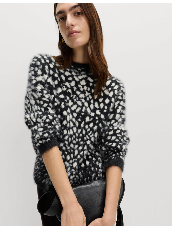 Marks & Spencer Свободен пуловер с животински принт Marks & Spencer черен