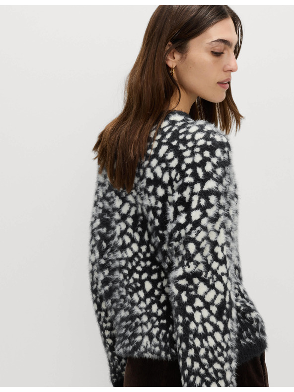 Marks & Spencer Свободен пуловер с животински принт Marks & Spencer черен