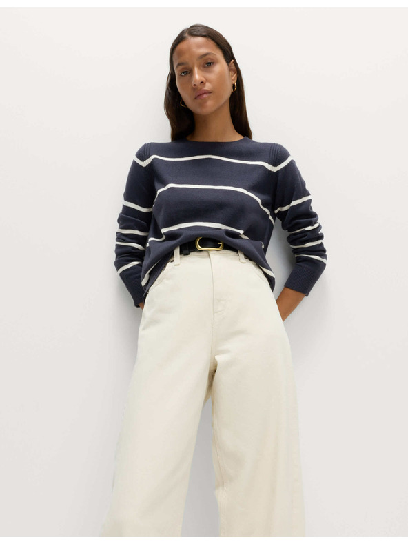 Marks & Spencer Извънредно мек раиран пуловер Marks & Spencer тъмносин