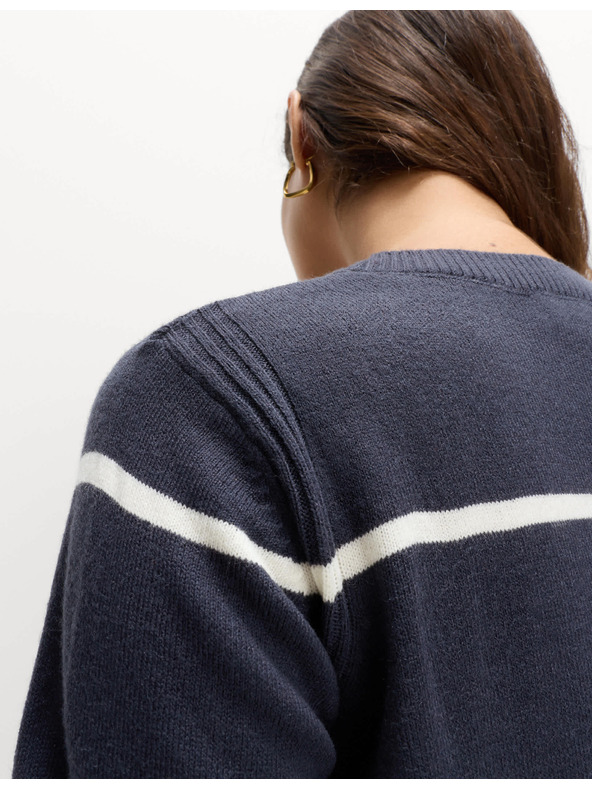 Marks & Spencer Извънредно мек раиран пуловер Marks & Spencer тъмносин