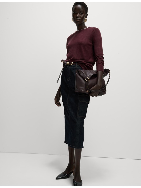 Marks & Spencer Изключително мек пуловер с деколте Marks & Spencer червен