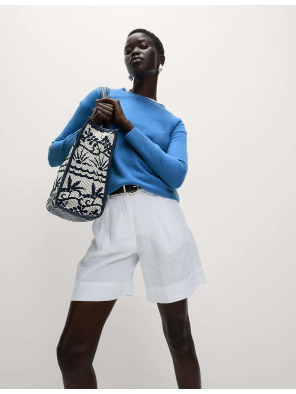 Marks & Spencer Изключително мек пуловер с деколте Marks & Spencer син