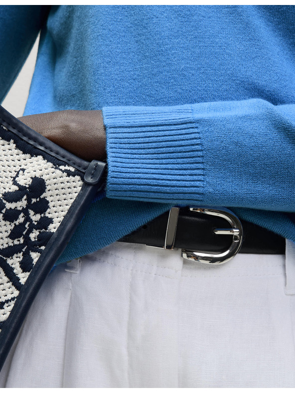 Marks & Spencer Изключително мек пуловер с деколте Marks & Spencer син