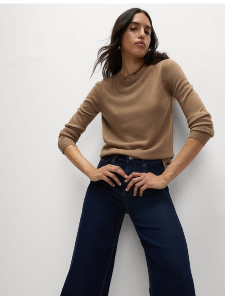 Marks & Spencer Изключително мек пуловер с деколте Marks & Spencer кафяв