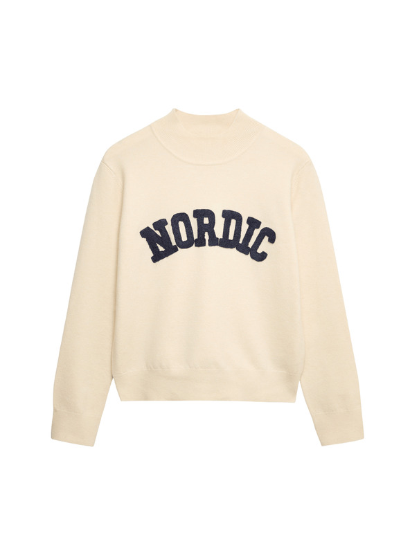 Marks & Spencer Пуловер с яка с надпис Marks & Spencer кремав