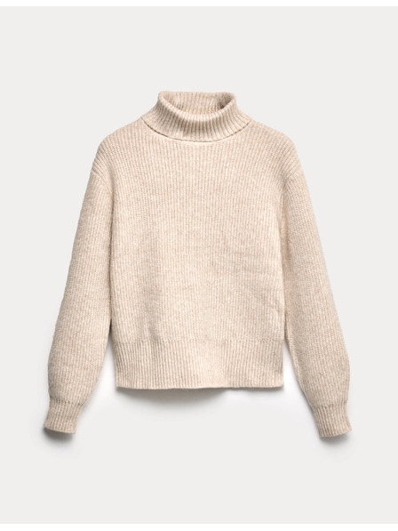 Marks & Spencer Ребрест пуловер с облачна прежда Marks & Spencer бежов