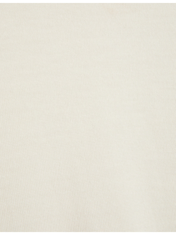 Marks & Spencer Пуловер с висока яка от 100% мериносова вълна Marks & Spencer кремав