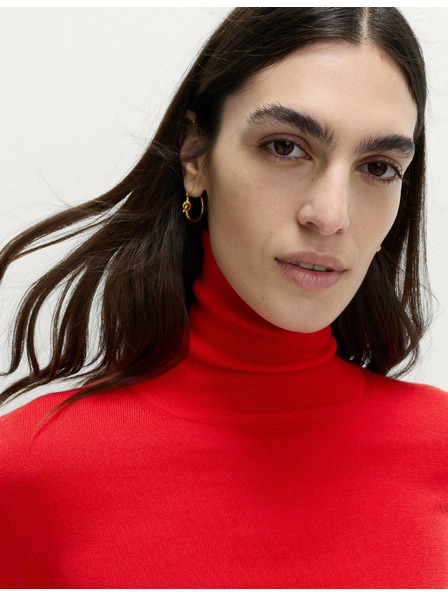 Marks & Spencer Пуловер с висока яка от 100% мериносова вълна Marks & Spencer червен