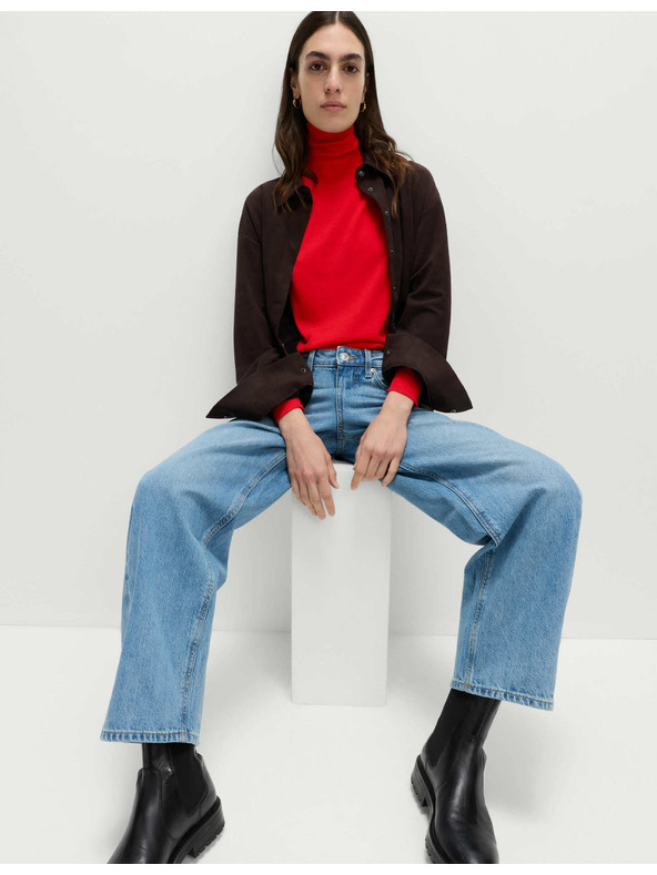 Marks & Spencer Пуловер с висока яка от 100% мериносова вълна Marks & Spencer червен